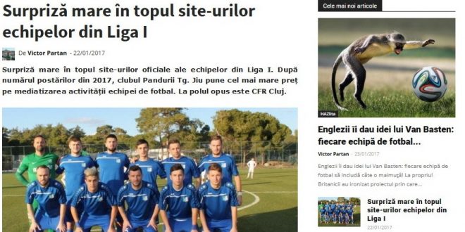 Siteul echipei Pandurii pe locul I în clasamentul site-urilor echipelor din Liga I / Mulţumim suporterilor pentru locul 2 pe trafic.ro la categoria fotbal